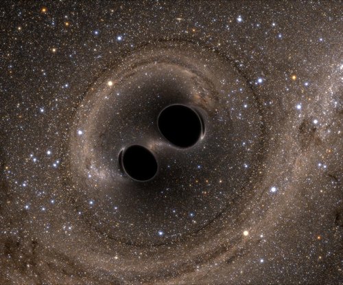 Two black holes colliding